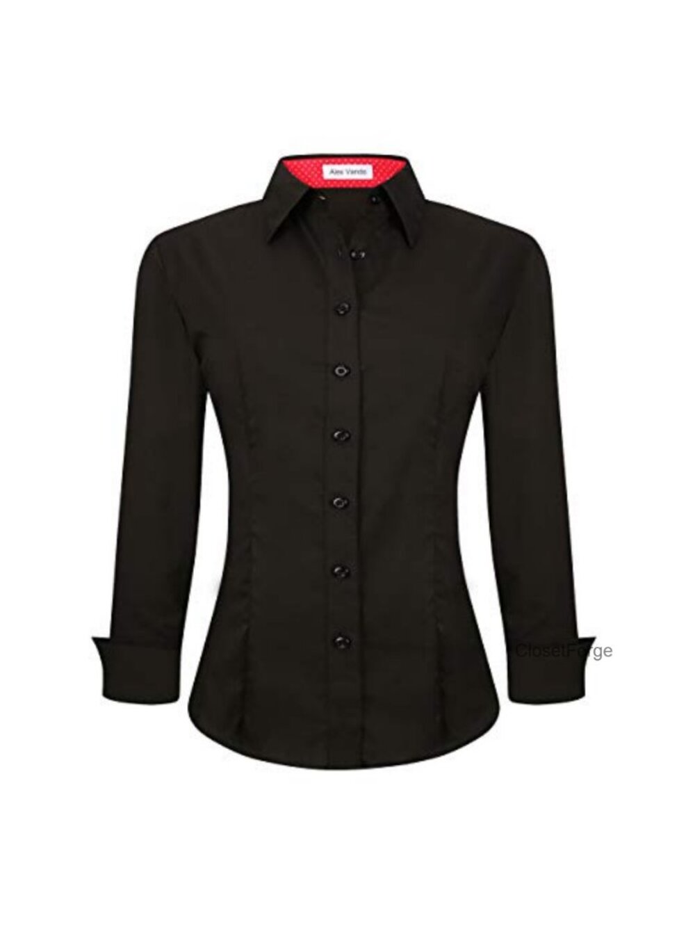 Women's Wrinkle Free Cotton Spandex Button Down Long Sleeve Dress Shirt